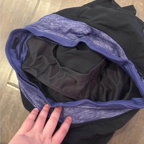 Lululemon Athletica Black Shorts with Purple Waistband - Picture 4 of 6